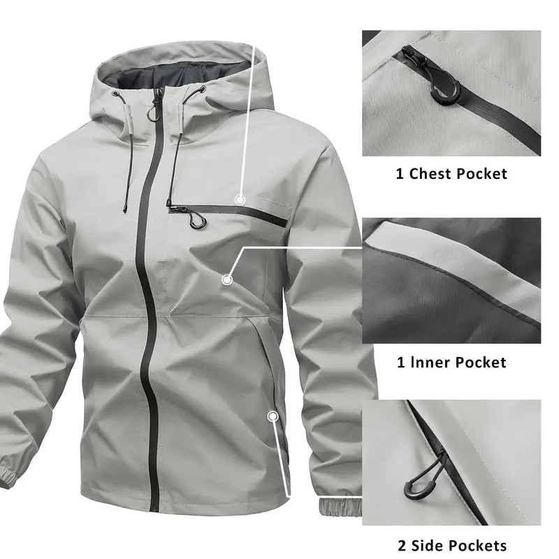 Men's Outdoor Sports Solid Color Jacket