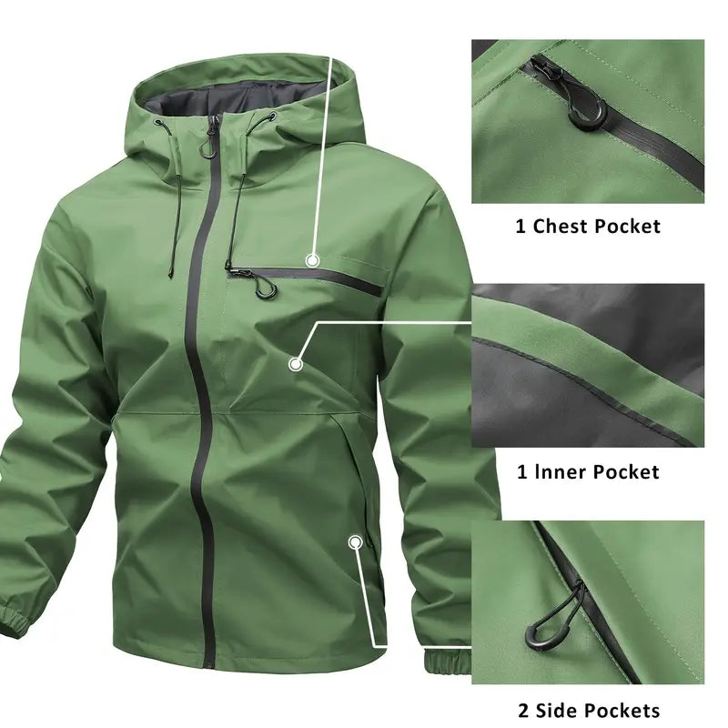 Men's Outdoor Sports Solid Color Jacket